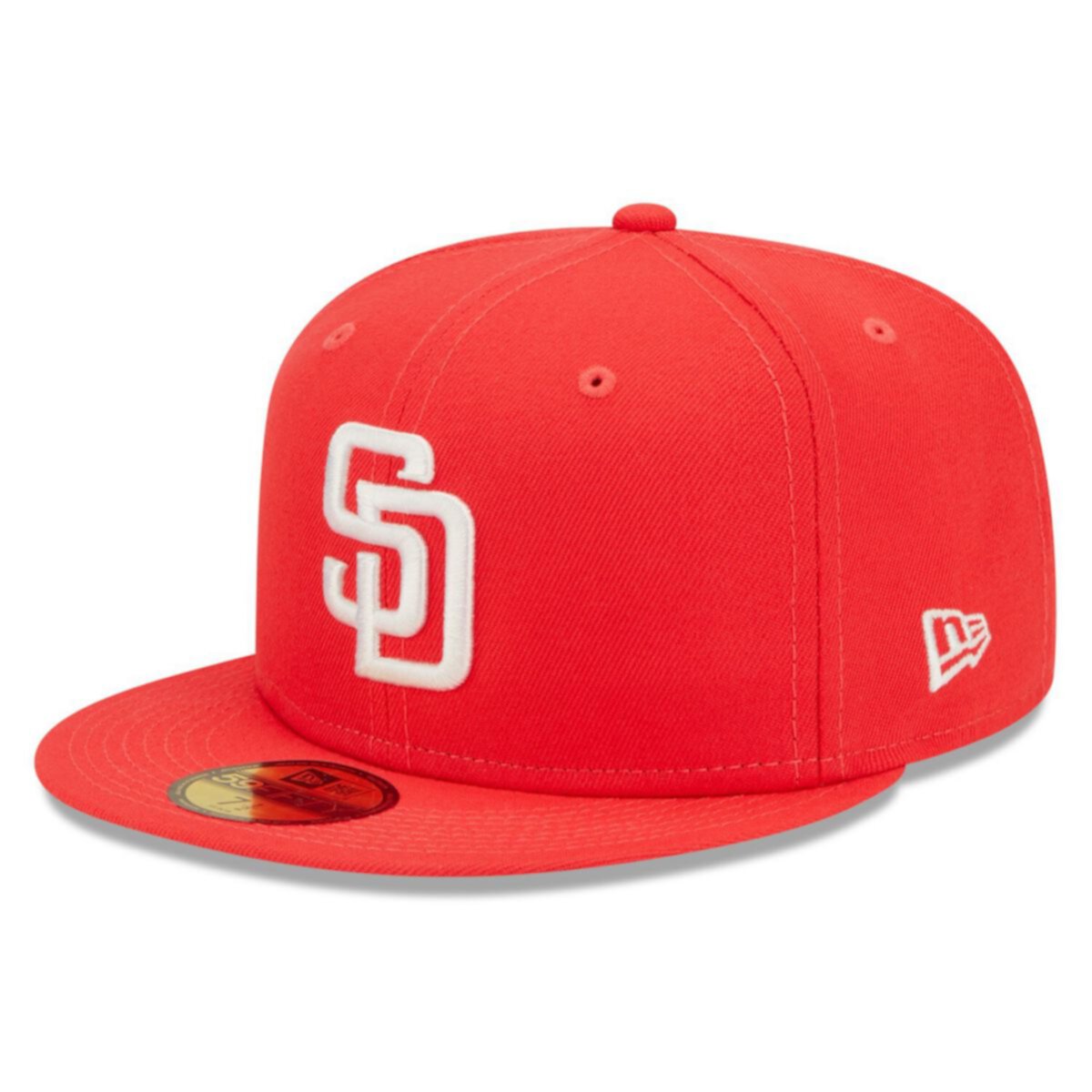 Men's New Era Red San Diego Padres Lava Highlighter Logo 59FIFTY Fitted Hat New Era