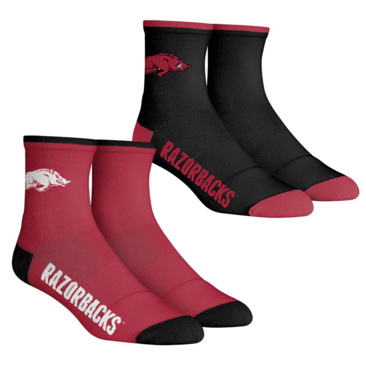 Мужские носки Rock Em Socks Arkansas Razorbacks Core Team, комплект из 2 носков длиной в четверть длины Unbranded