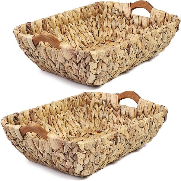 Juvale Hand Woven Wicker Storage Baskets (2 Pack) Juvale