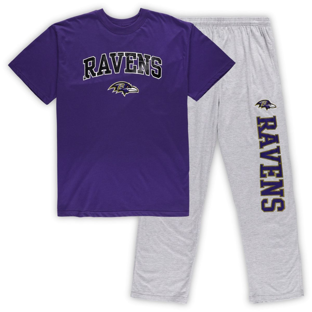 Мужской комплект пижамы из футболки и брюк с графикой от Concepts Sport для фанатов Baltimore Ravens Unbranded