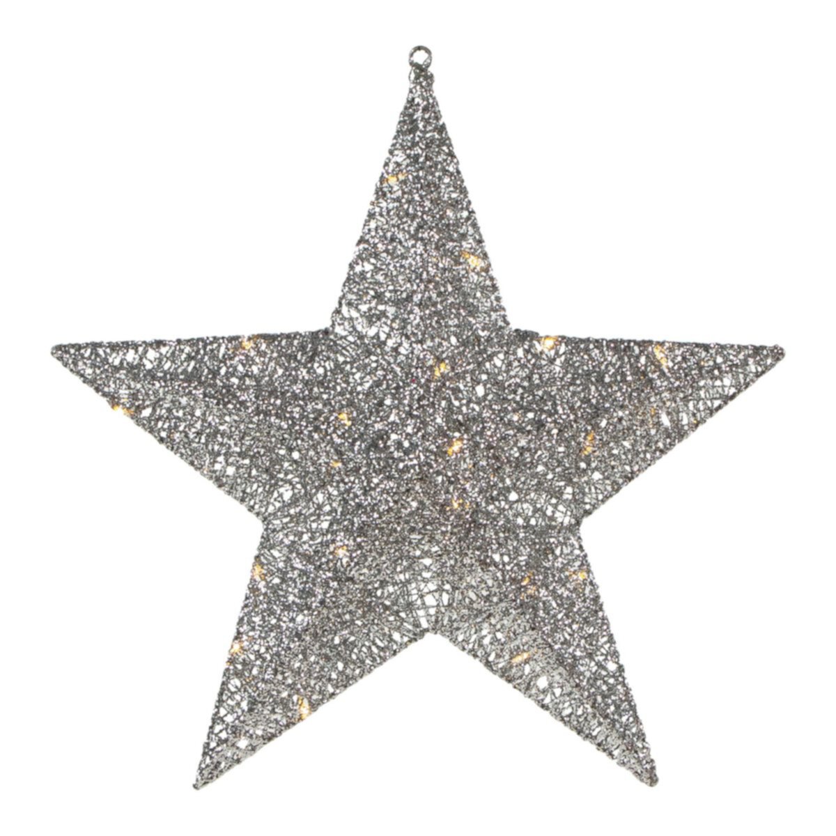 18&#34; LED Lighted Silver Hanging Star Outdoor Christmas Decoration Christmas Central