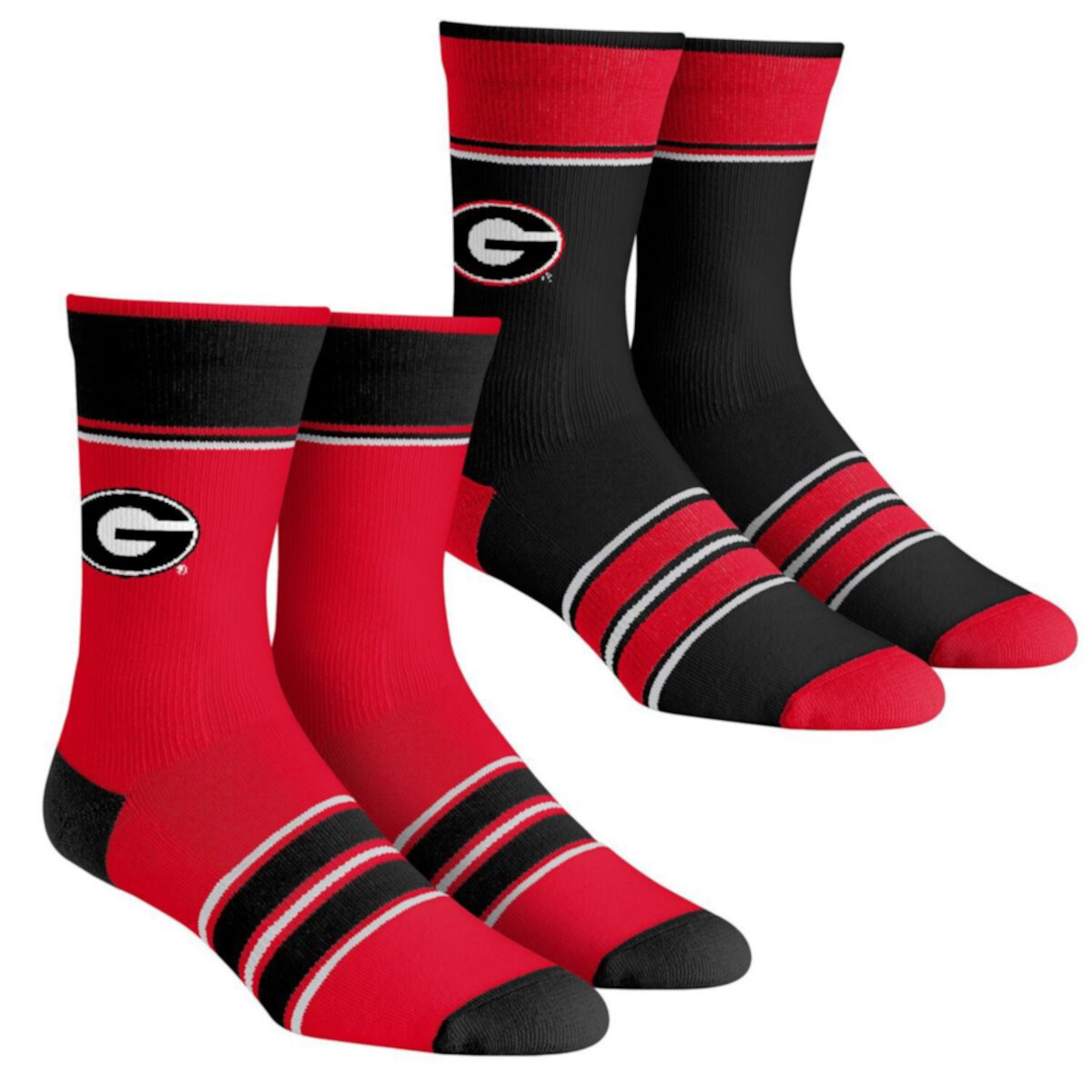 Детские носки Rock Em Socks Georgia Bulldogs в полоску, 2 пары Unbranded