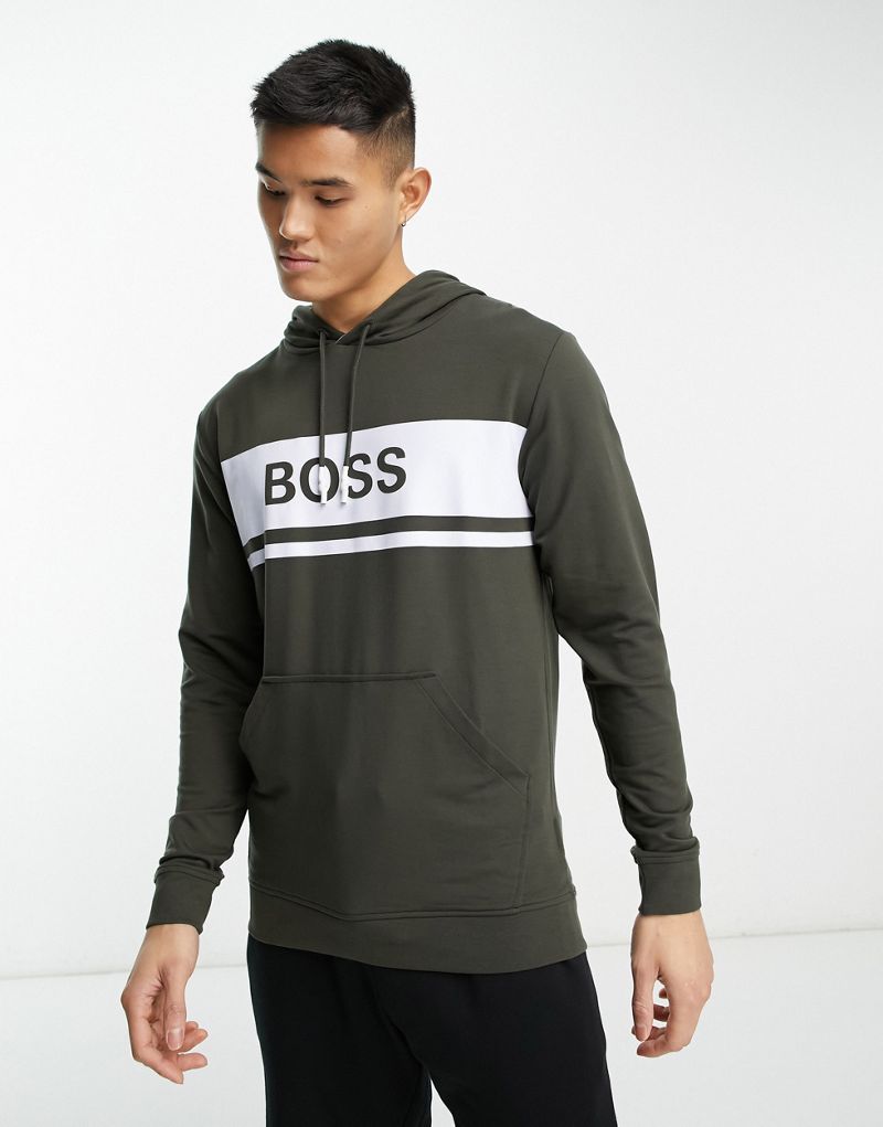 Худи цвета хаки с логотипом BOSS Bodywear BOSS