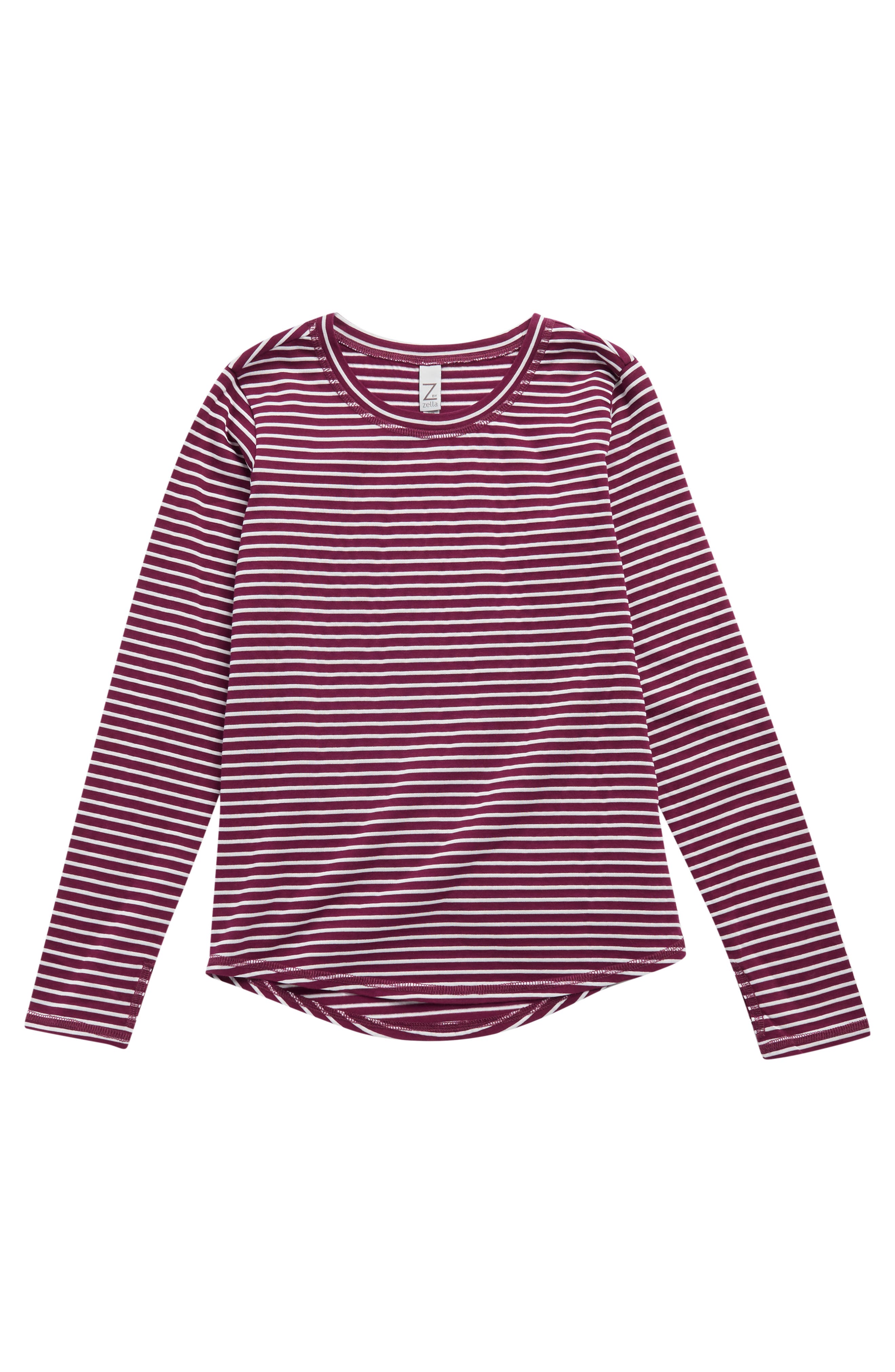 Kids' Active Striped Long Sleeve T-Shirt Z By Zella