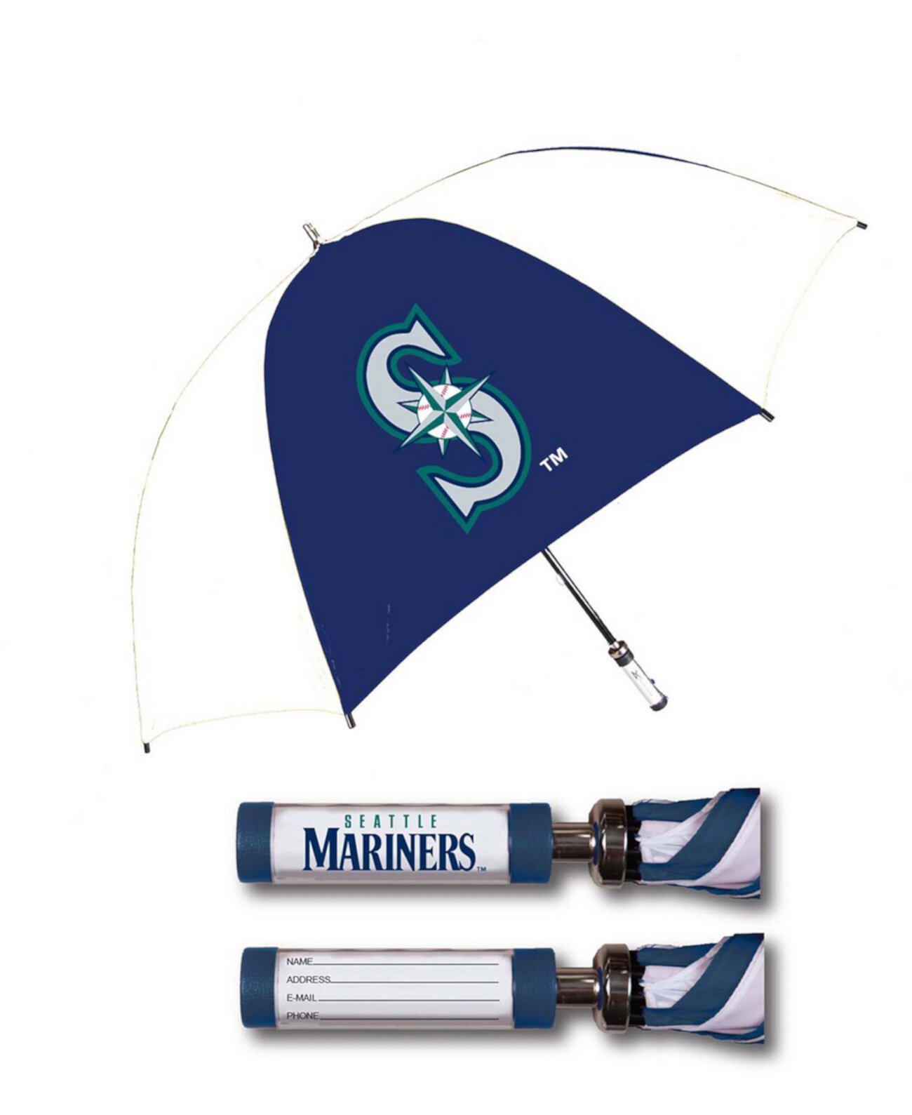 Зонт для гольфа Multi Seattle Mariners с идентификационной ручкой Storm Duds