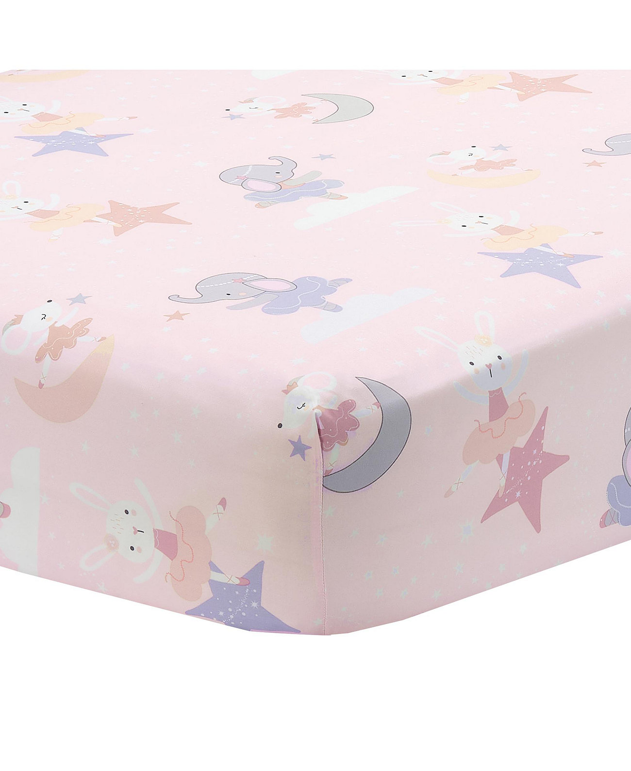 Простыня для детской кроватки Tiny Dancer Elephant/Bunny Ballet - Розовый Bedtime Originals
