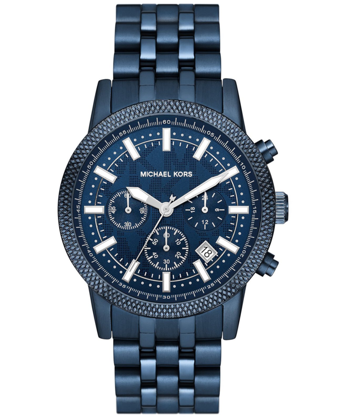 Мужские часы Hutton Chronograph темно-синего цвета с браслетом из нержавеющей стали, 43 мм Michael Kors