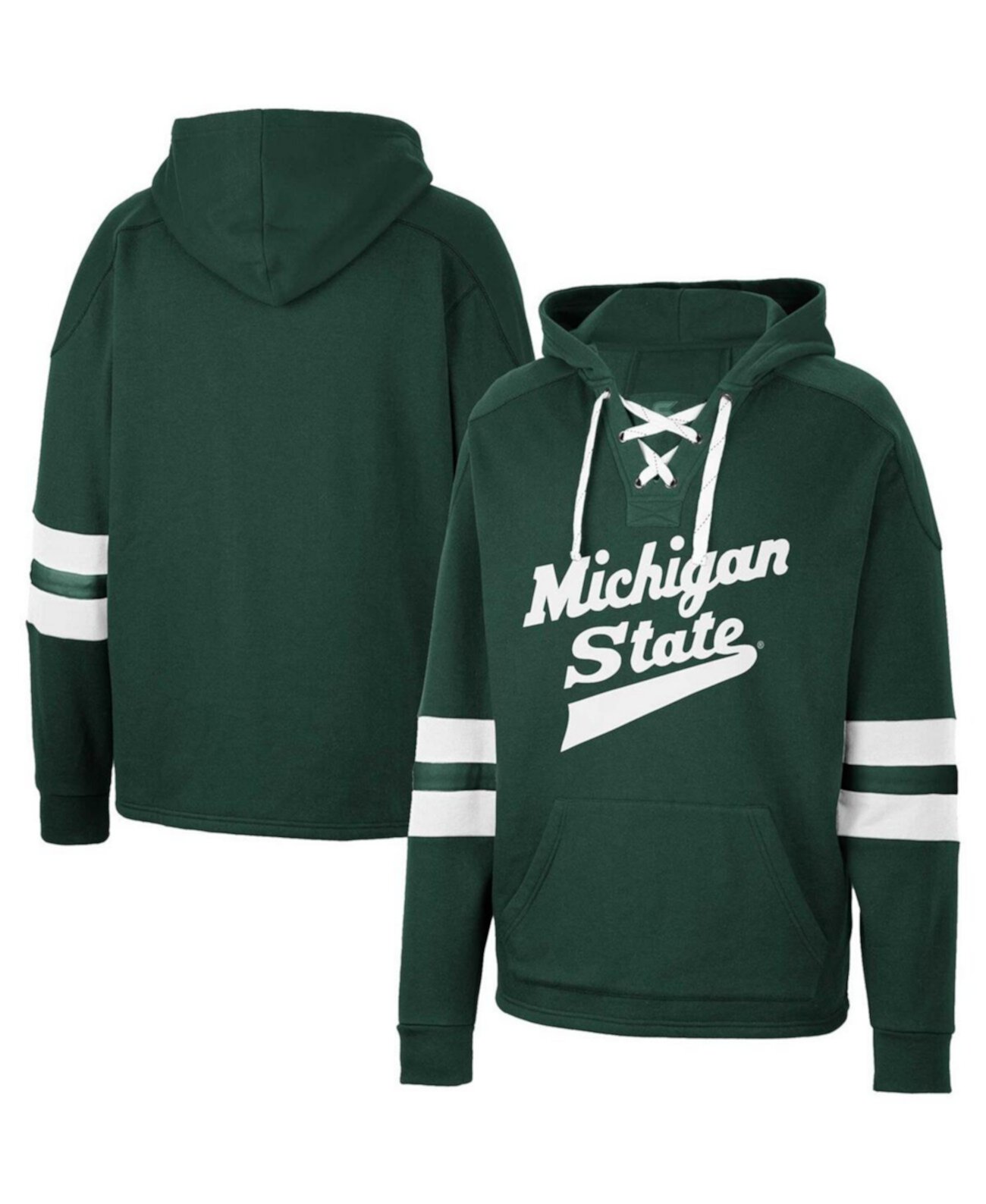 Мужской Пуловер Colosseum Lace-Up 4.0 Michigan State Spartans Colosseum