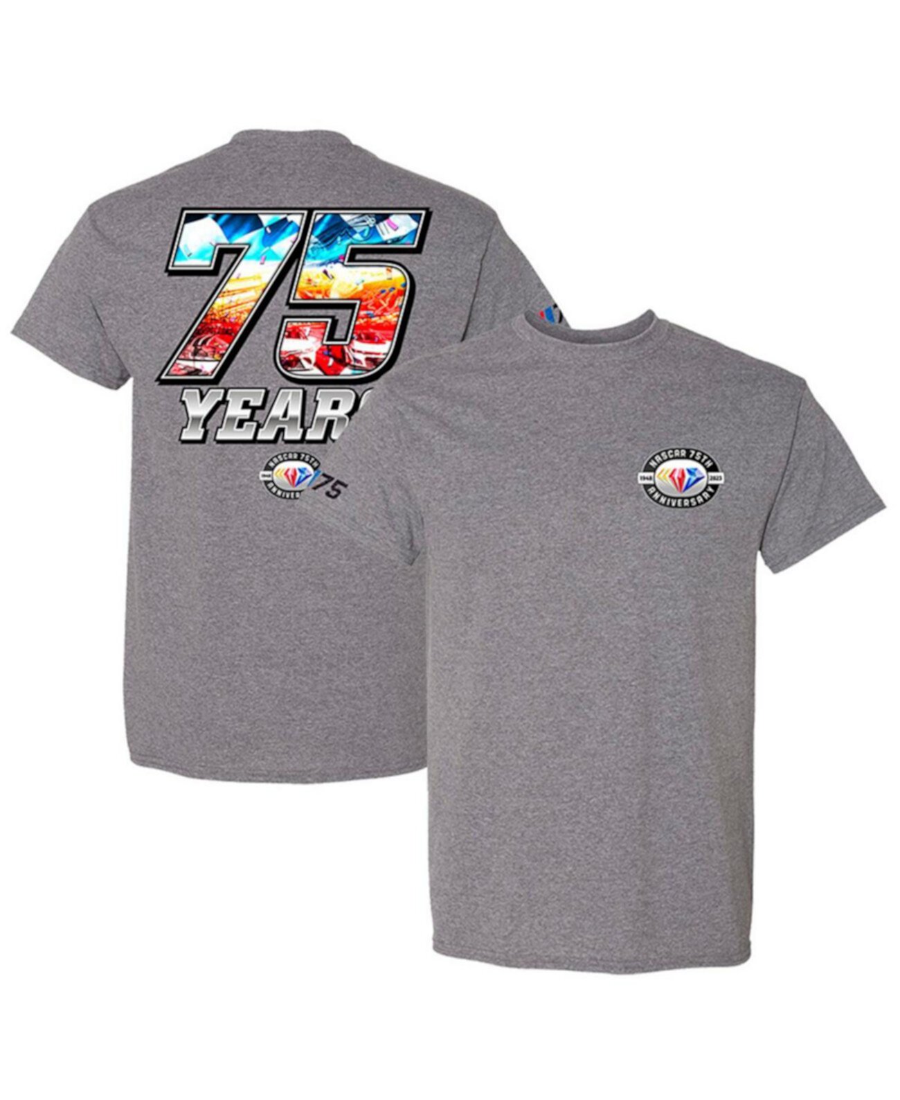 Мужская футболка Heather Grey NASCAR 75th Anniversary E2 Apparel