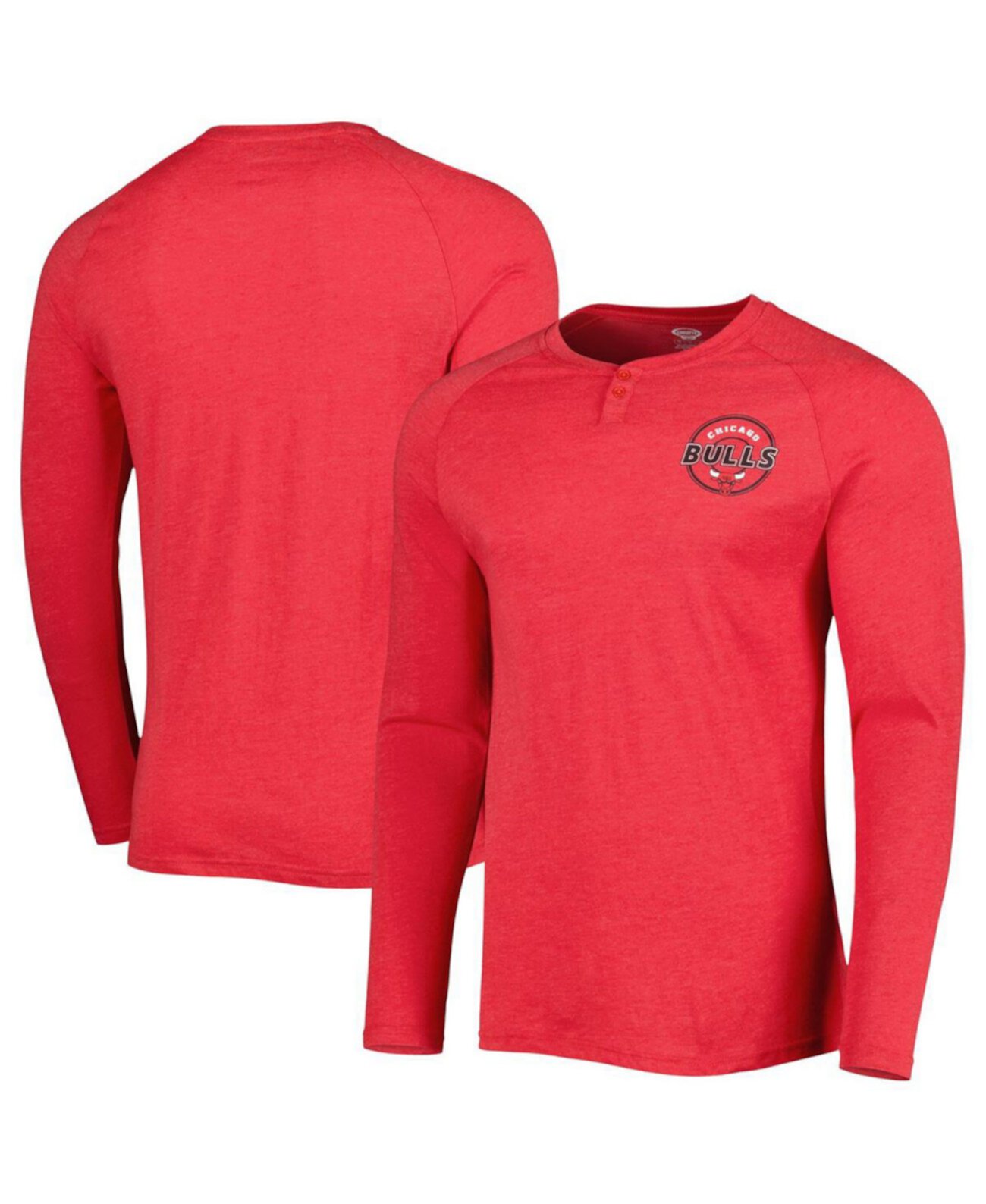 Мужская красная футболка с длинными рукавами реглан с принтом "Чикаго Буллз" и левой грудью Concepts Sport