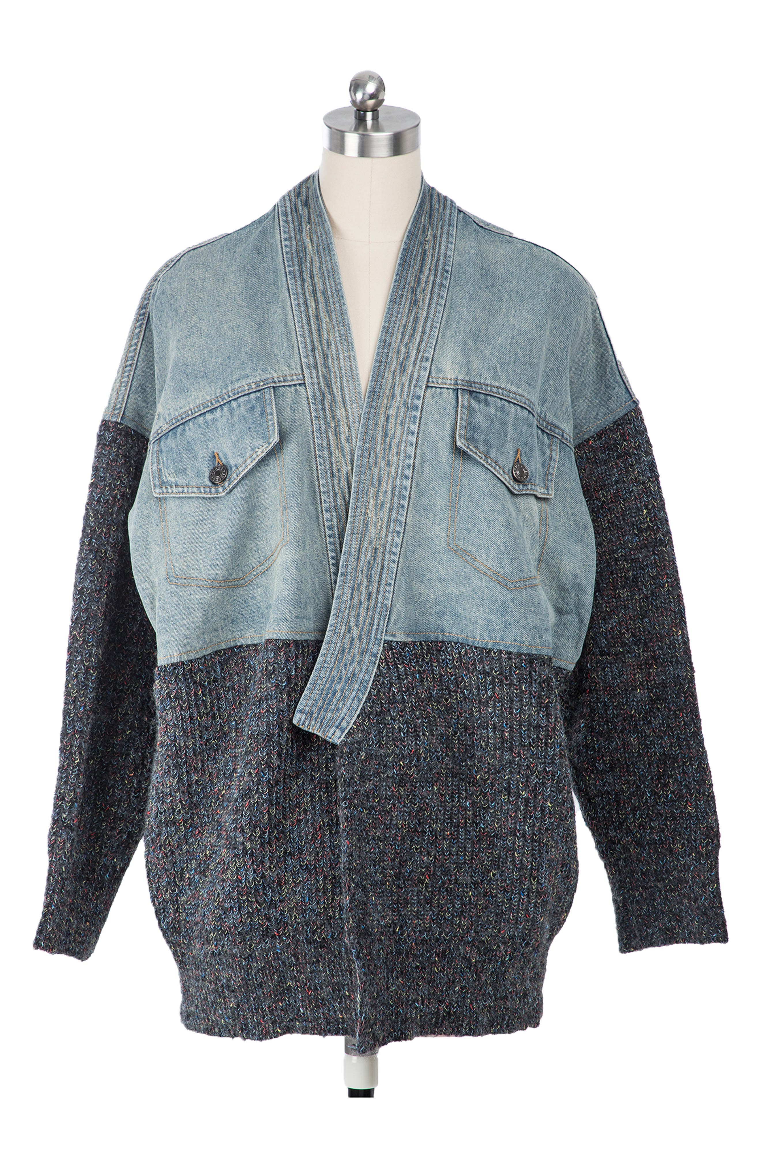 Купить Denim Knit Topper Jacket Saachi, цвет синий, по цене 20 010