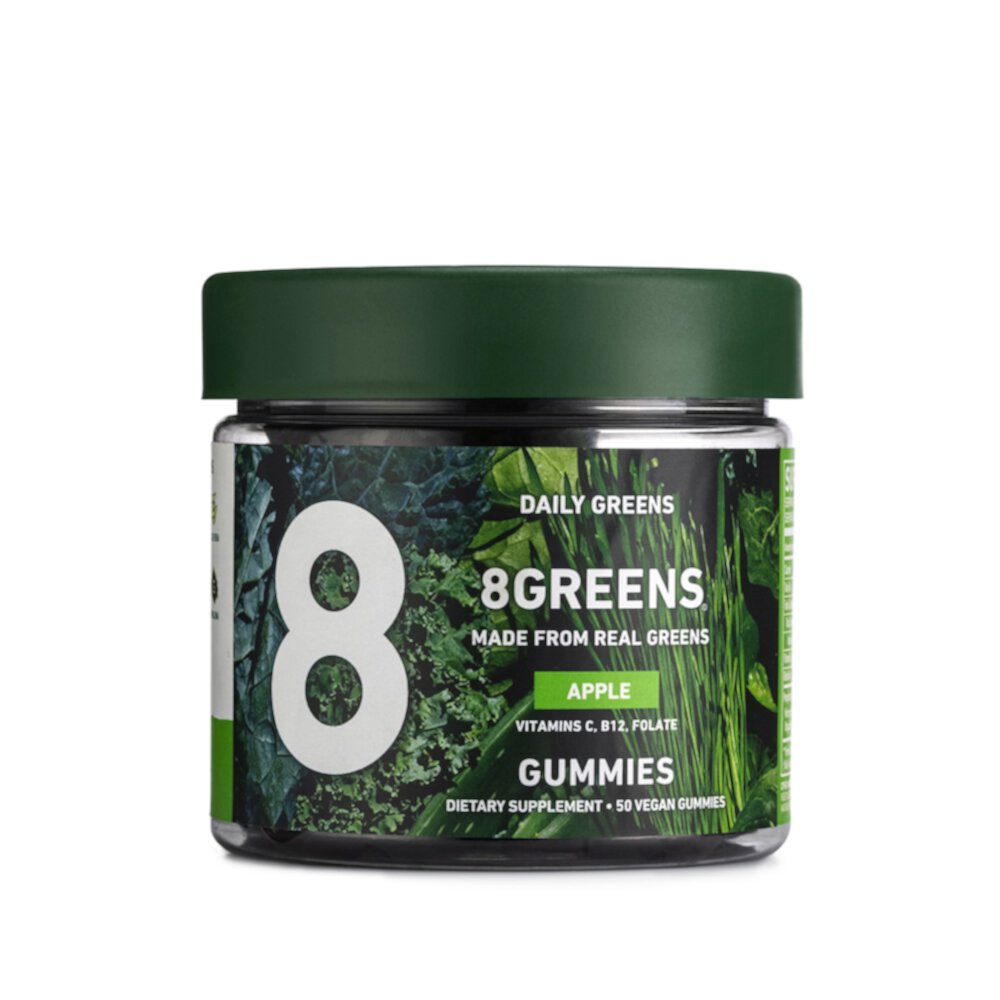 8Greens Daily Greens Gummies Apple -- 50 веганских жевательных конфет 8Greens