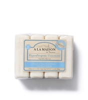 French Milled Hand & Body Bar Soap Unscented -- 4 Bars A La Maison