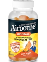 Immune Support Vitamin C + 9 Vitamins Minerals & Herbs Zesty Orange -- 63 Gummies (Жевательные конфеты) AirBorne