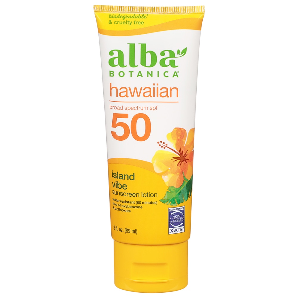 Солнцезащитный лосьон Botanica Hawaiian SPF 50 Island Vibe -- 3 унции Alba