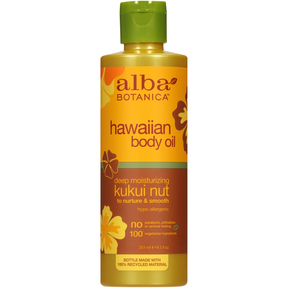 Alba Botanica Organics Гавайское масло для тела с орехами кукуи -- 8,5 жидких унций Alba