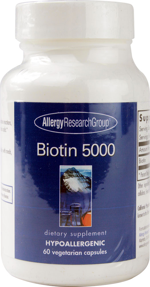 Биотин 5000 - 60 растительных капсул - Allergy Research Group Allergy Research Group