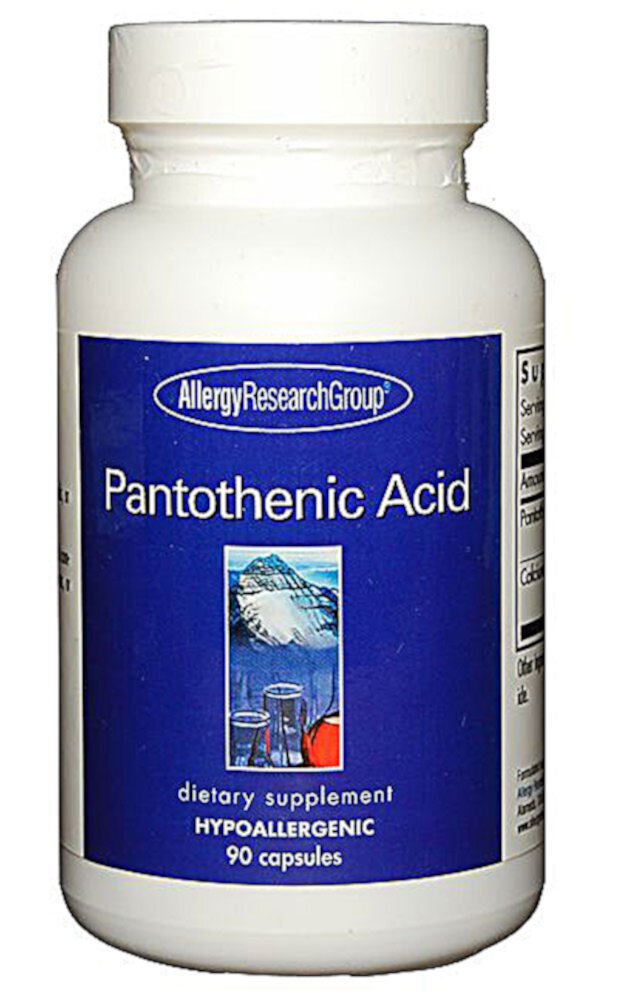 Pantothenic Acid -- 90 Vegetarian Capsules (Вегетарианские капсулы) Allergy Research Group