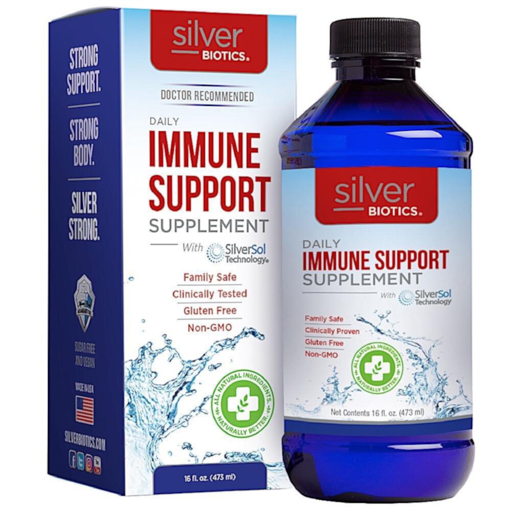 Ежедневная поддержка иммунитета Silver Biotics® с технологией SilverSol -- 16 жидких унций American Biotech Labs