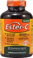 Ester-C® with Citrus Bioflavonoids -- 1000 mg - 180 Vegetarian Tablets (Вегетарианские таблетки) American Health