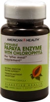 Жевательные таблетки American Health Papaya Enzyme с хлорофиллом -- 100 жевательных таблеток American Health