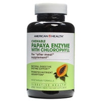 Жевательные таблетки American Health Papaya Enzyme с хлорофиллом — 250 жевательных таблеток American Health