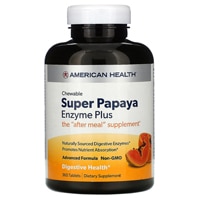 Super Papaya Enzyme Plus Chewable -- 360 Chewable Tablets (Жевательные таблетки) American Health