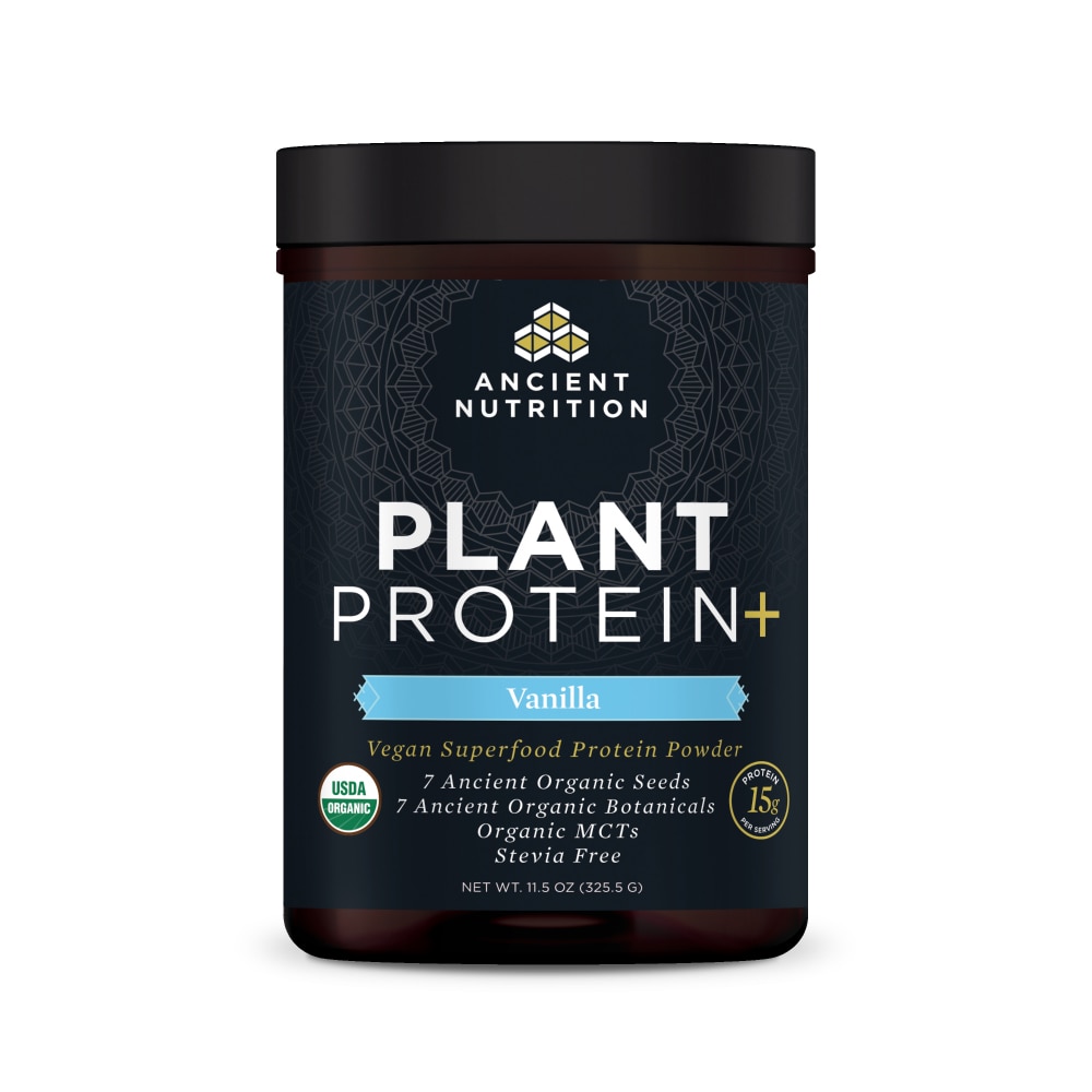 Plant Protein+ Vanilla -- 11.5 oz (Унции) Ancient Nutrition