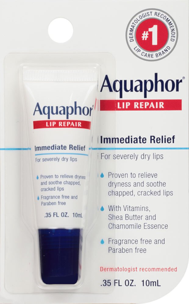 Aquaphor Lip Repair Немедленное облегчение - 0,35 жидких унций Aquaphor