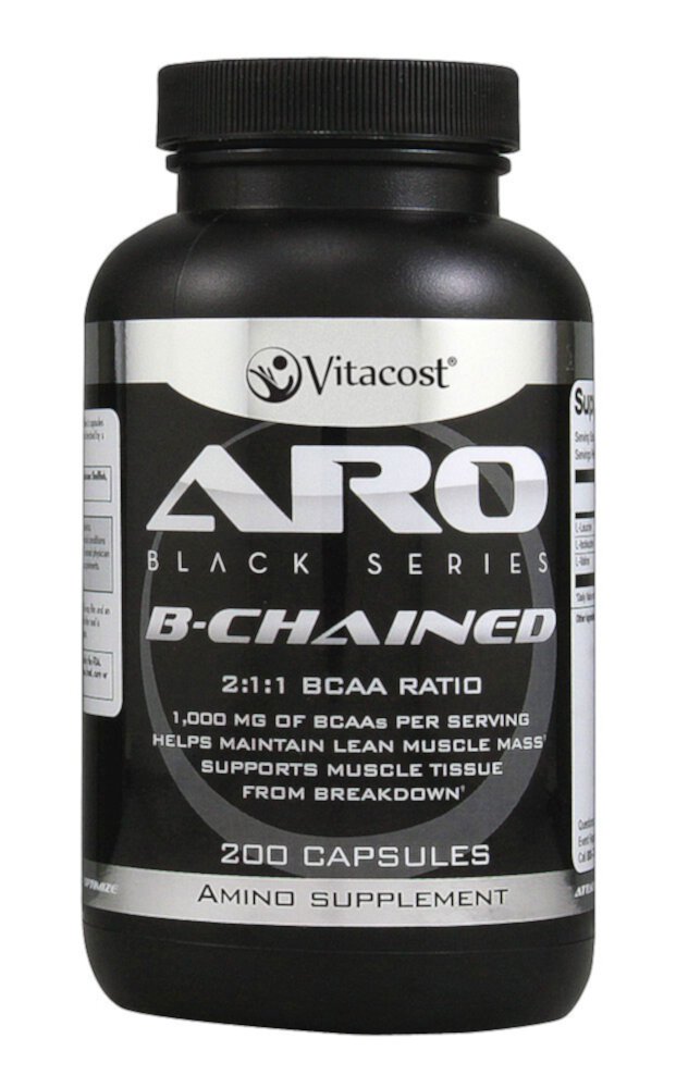 Black Series B-Chained - BCAA - L-Leucine, L-Isoleucine, L-Valine -- 200 Capsules (Капсулы) ARO-Vitacost