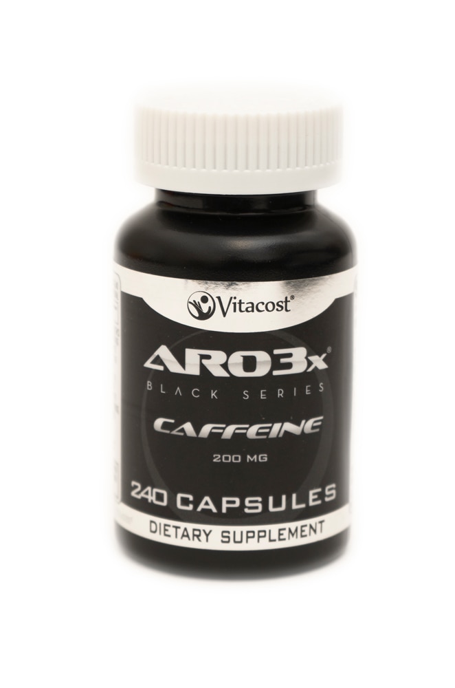 Кофеин Black Series — 200 мг — 240 капсул ARO-Vitacost