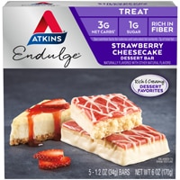 Десертные батончики Atkins с клубничным чизкейком — 1,2 унции каждый / упаковка из 5 штук Atkins