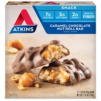 Снэк-бар Atkins Карамельный шоколадно-ореховый рулет - 5 батончиков Atkins