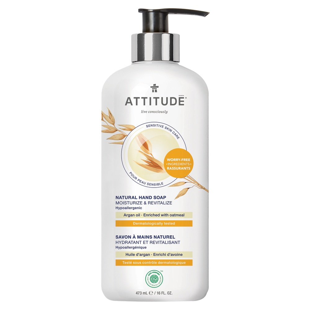 Мыло для рук Attitude Sensitive Skin - Аргановое масло - 16 жидких унций ATTITUDE