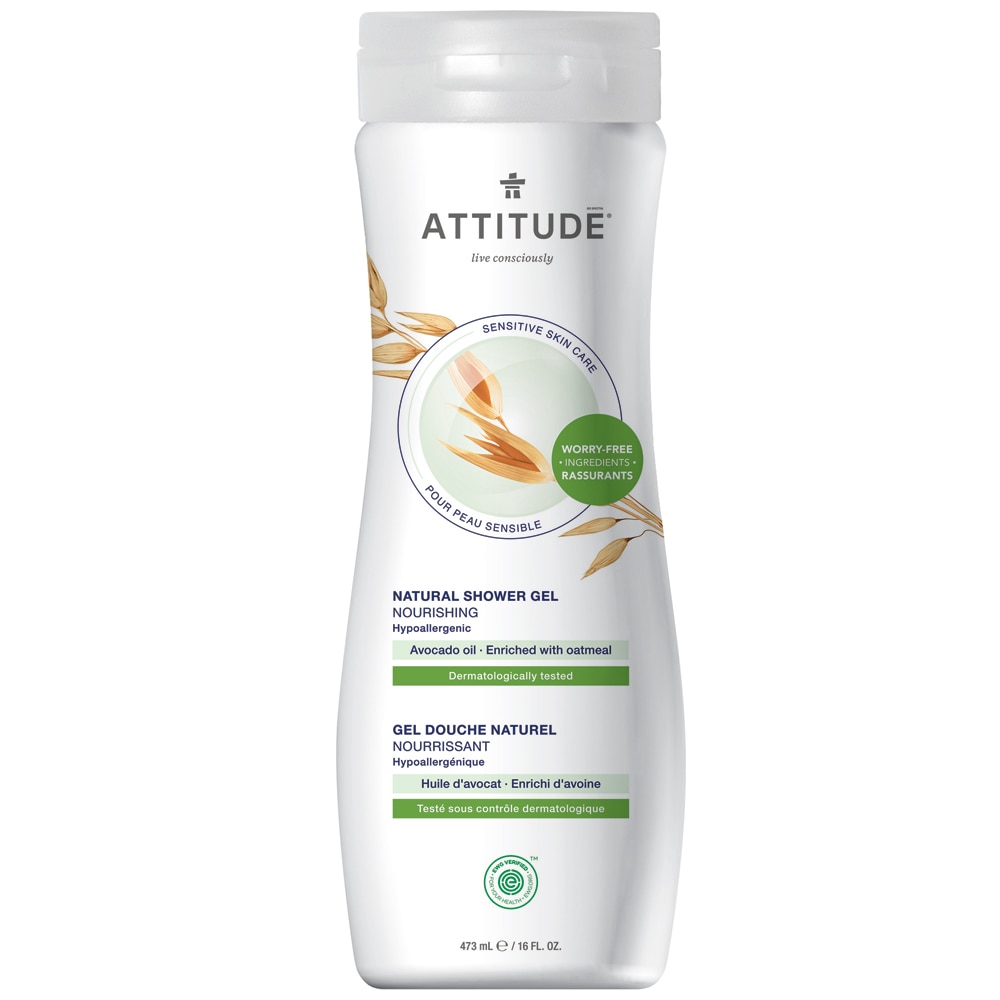 Гель для душа Attitude Sensitive Skin - Питательный авокадо - 16 жидких унций ATTITUDE