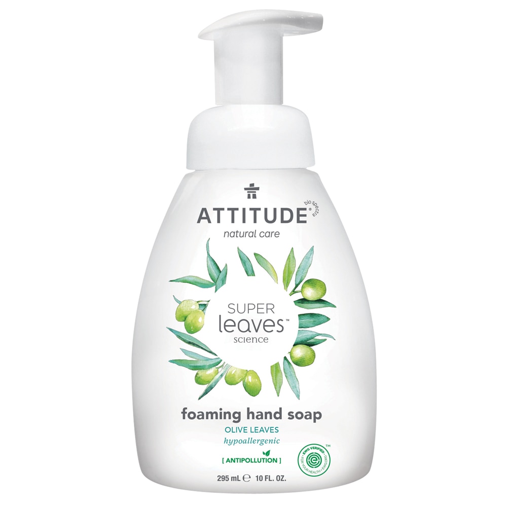 Пенящееся мыло для рук Super Leaves — Оливковые листья — 10 жидких унций ATTITUDE