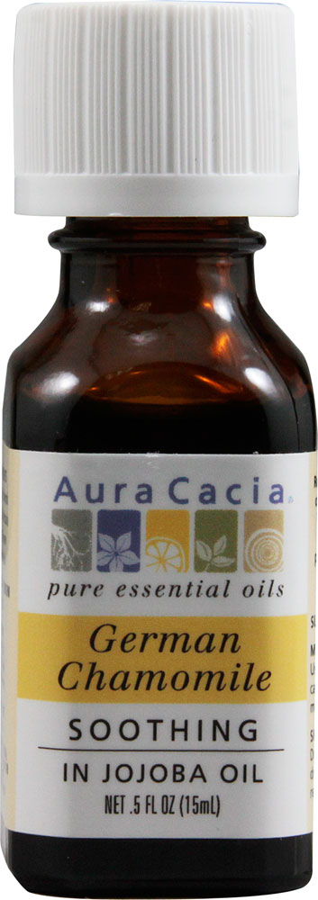 Aura Cacia Pure Эфирное масло немецкой ромашки в масле жожоба -- 0,5 жидких унций Aura Cacia