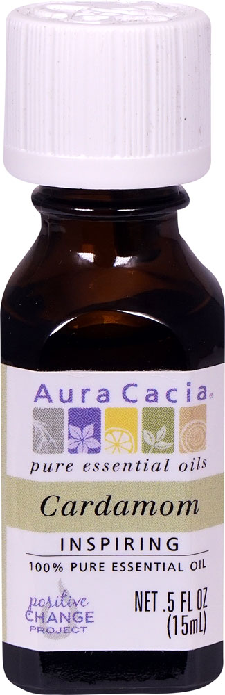 Aura Cacia Pure Эфирное масло семян кардамона -- 0,5 жидких унций Aura Cacia