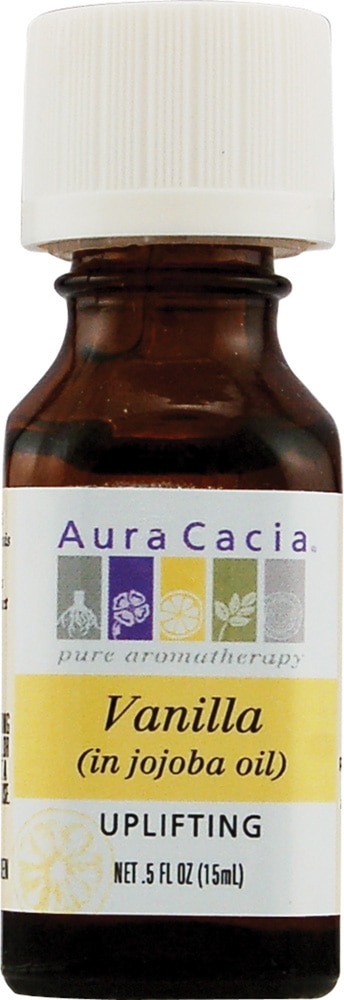 Эфирное масло Aura Cacia Pure с ванилью и маслом жожоба — 0,5 жидких унций Aura Cacia