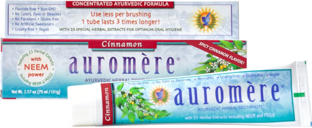 Зубная паста Auromere Ayurvedic Herbal с корицей - 3,57 унции Auromere