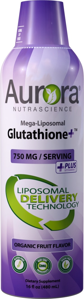 Мега-Липосомальный Глутатион+™ Органический Фруктовый Вкус - 750 мг - 473 мл - Aurora Nutrascience Aurora Nutrascience