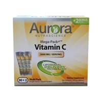 Мега-Липосомальный Витамин C, Мега-Пакет+ - 3000 мг - 32 пакета - Aurora Nutrascience Aurora Nutrascience