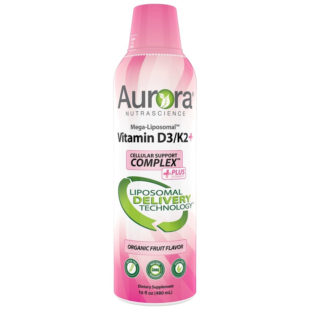 Mega-Liposomal Vitamin D3+ Органический фруктовый - 9000 МЕ - 473мл - Aurora Nutrascience Aurora Nutrascience