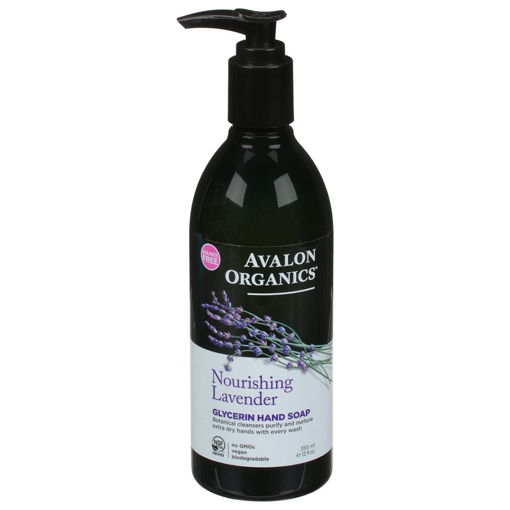 Глицериновое мыло для рук Avalon Organics, питательное лавандовое, 12 жидких унций Avalon Organics
