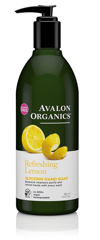 Avalon Organics Освежающее глицериновое мыло для рук с лимоном -- 12 жидких унций Avalon Organics
