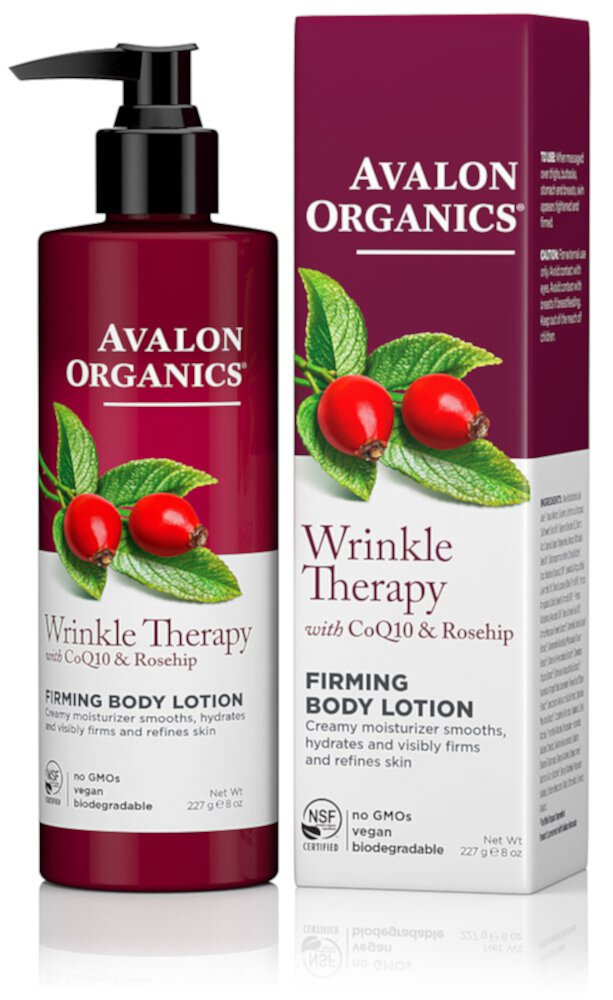 Avalon Organics Wrinkle Therapy Укрепляющий лосьон для тела с CoQ10 &amp; Шиповник - 8 жидких унций Avalon Organics