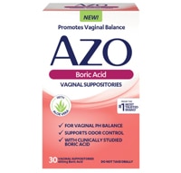 Boric Acid Vaginal Suppositories -- 600 mg - 30 Suppositories Azo