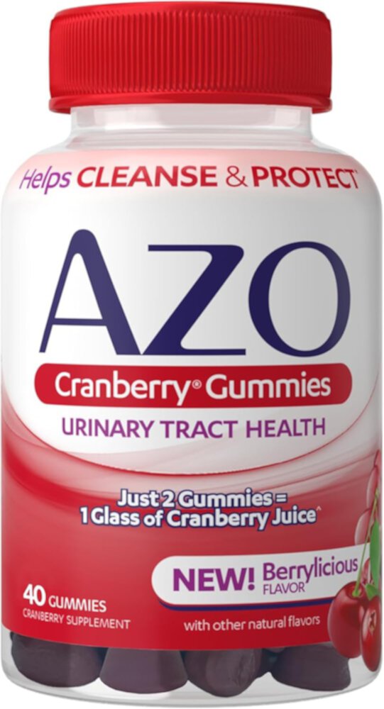 Cranberry Gummies (Жевательные конфеты) Mixed Berry -- 40 Gummies Azo