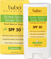 Babo Botanicals Super Shield Sport Stick Солнцезащитный крем SPF 50 без запаха -- 0,6 унции Babo Botanicals