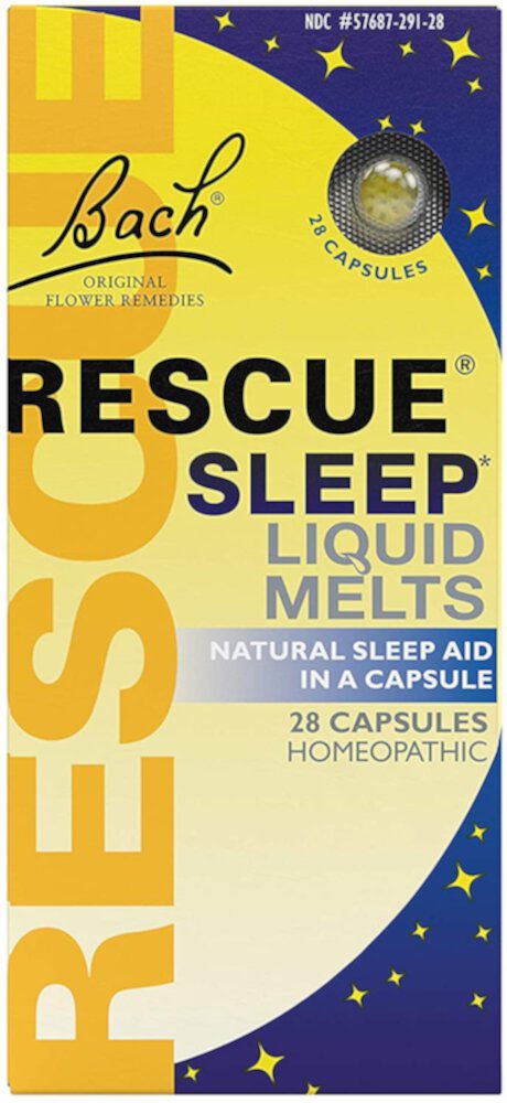 Rescue Sleep Liquid Melts, Натуральное средство для сна - 28 капсул - Bach Bach